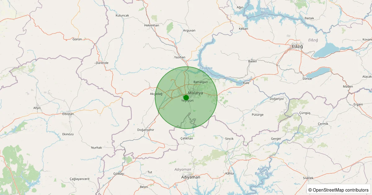 08 Ekim 2025 saat 01:26 - Yeşilyurt - Yakınca - 1.00ML depreminin harita gösterimi