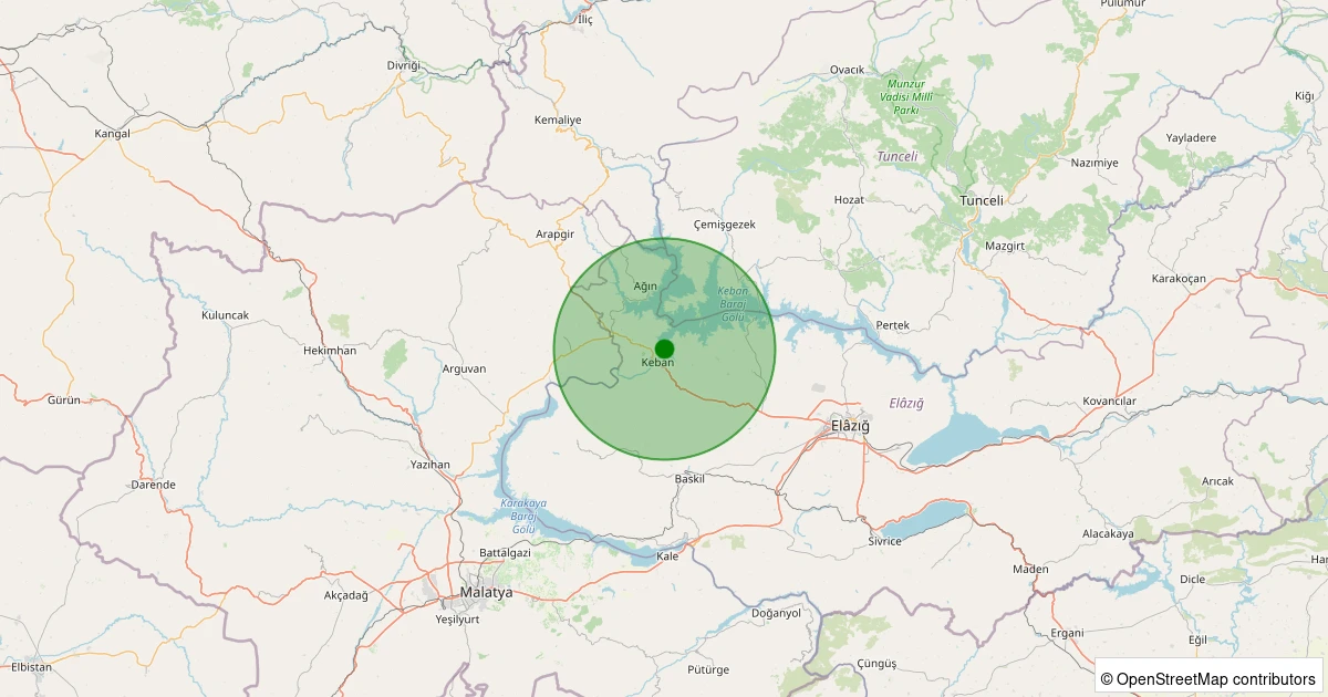 04 Kasım 2025 saat 04:38 - Keban - 1.10ml depreminin harita gösterimi