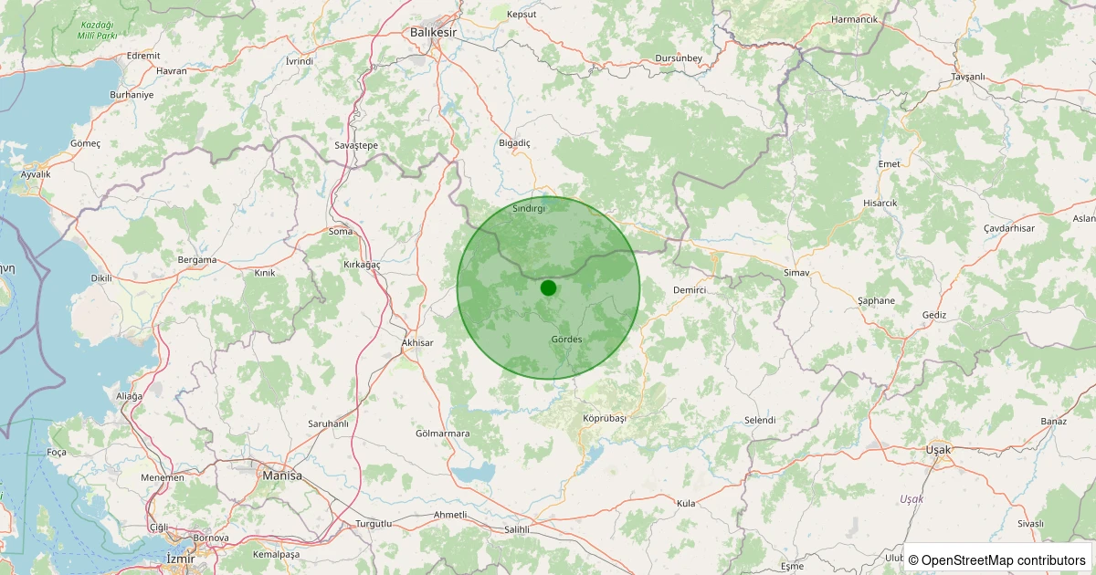 04 Kasım 2025 saat 06:19 - Gördes - Dutluca - 2.10ml depreminin harita gösterimi