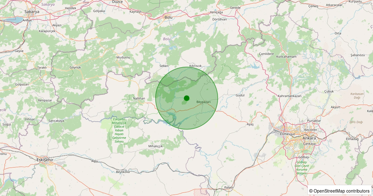 04 Kasım 2025 saat 05:21 - Beypazarı - Hırkatepe - 2.00ML depreminin harita gösterimi