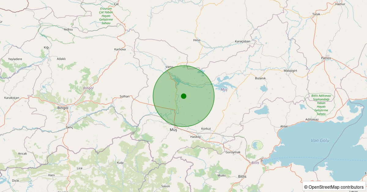 04 Kasım 2025 saat 08:56 - Merkez - Aydıngün Köyü - 2.50ml depreminin harita gösterimi