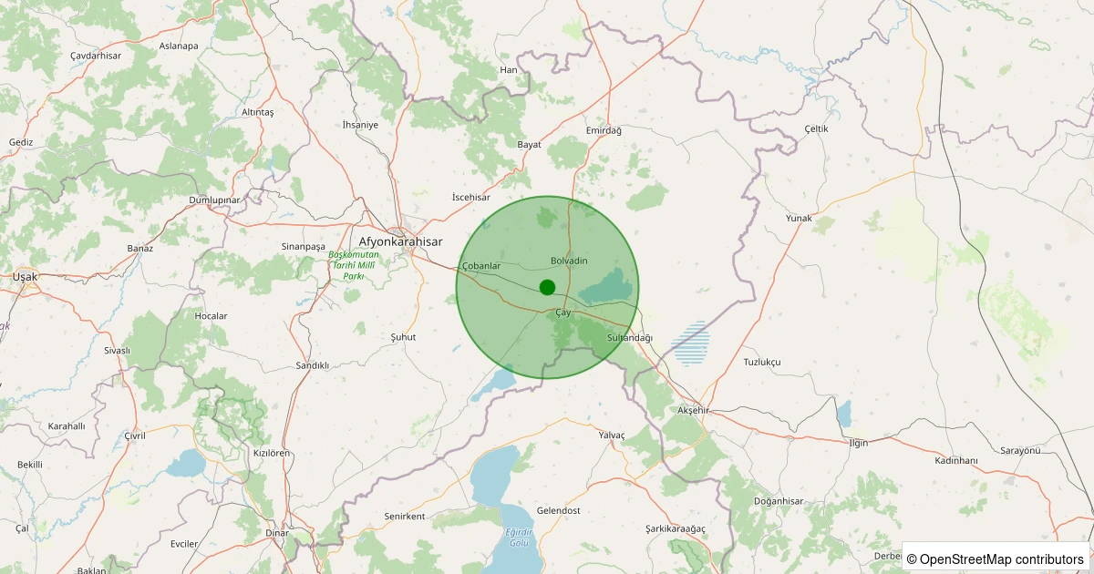 04 Kasım 2025 saat 09:27 - Çay - Aşağı - 1.20ml depreminin harita gösterimi