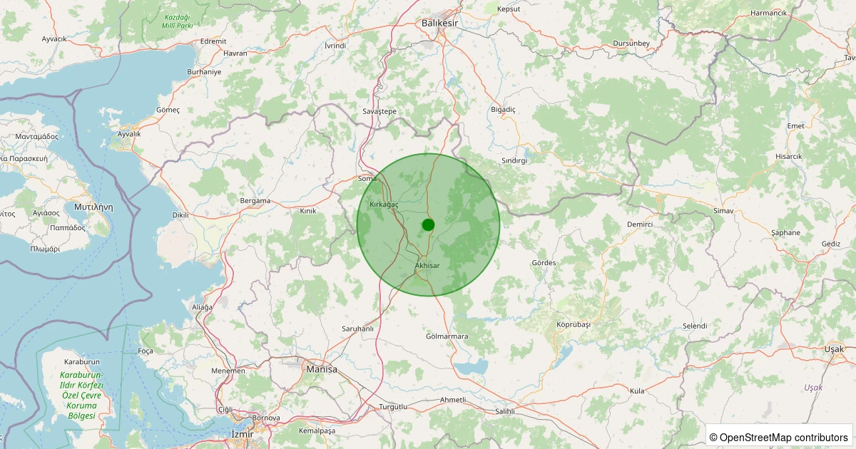 04 Kasım 2025 saat 11:01 - Akhisar - Musalar Köyü - 1.30ml depreminin harita gösterimi