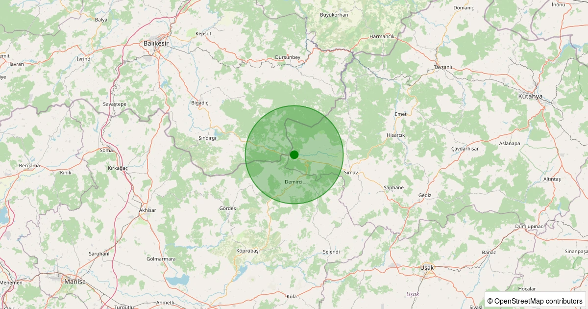 04 Kasım 2025 saat 14:05 - Simav - Yeniköy/Cumhuriyet Köyü - 1.70ml depreminin harita gösterimi