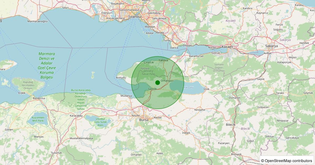 04 Kasım 2025 saat 19:42 - Gemlik - Şahinyurdu Köyü - 1.20ml depreminin harita gösterimi