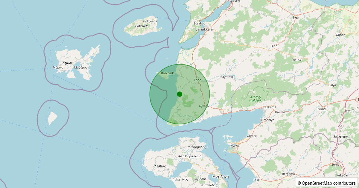 04 Kasım 2025 saat 20:58 - Ezine - Alemşah Köyü - 1.60ml depreminin harita gösterimi