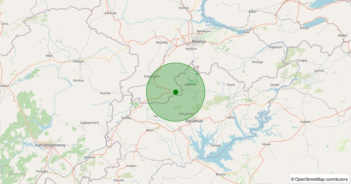04 Kasım 2025 saat 23:51 - Doğanşehir - Kurucaova - 0.90ML depreminin harita gösterimi