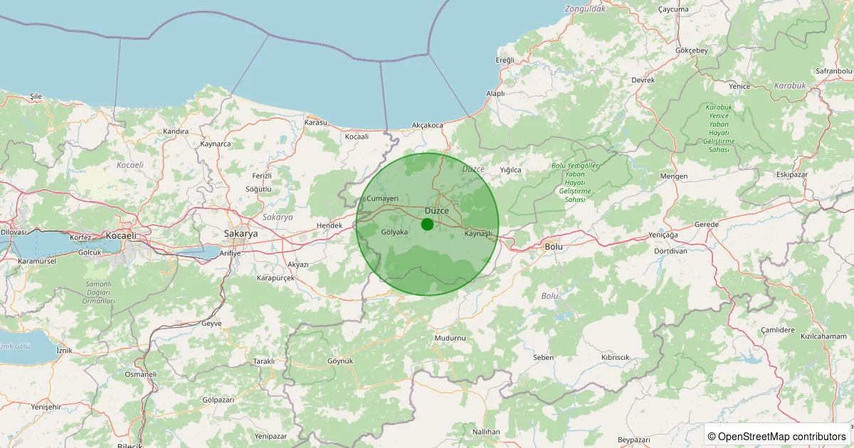 07 Ekim 2025 saat 12:24 - Merkez - Kızılcık Köyü - 2.10ml depreminin harita gösterimi