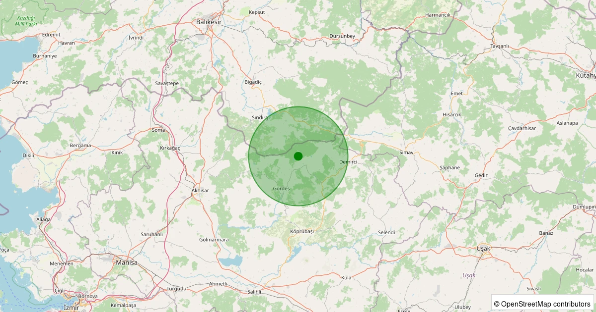 05 Kasım 2025 saat 02:02 - Gördes - Kobaklar - 1.00ml depreminin harita gösterimi