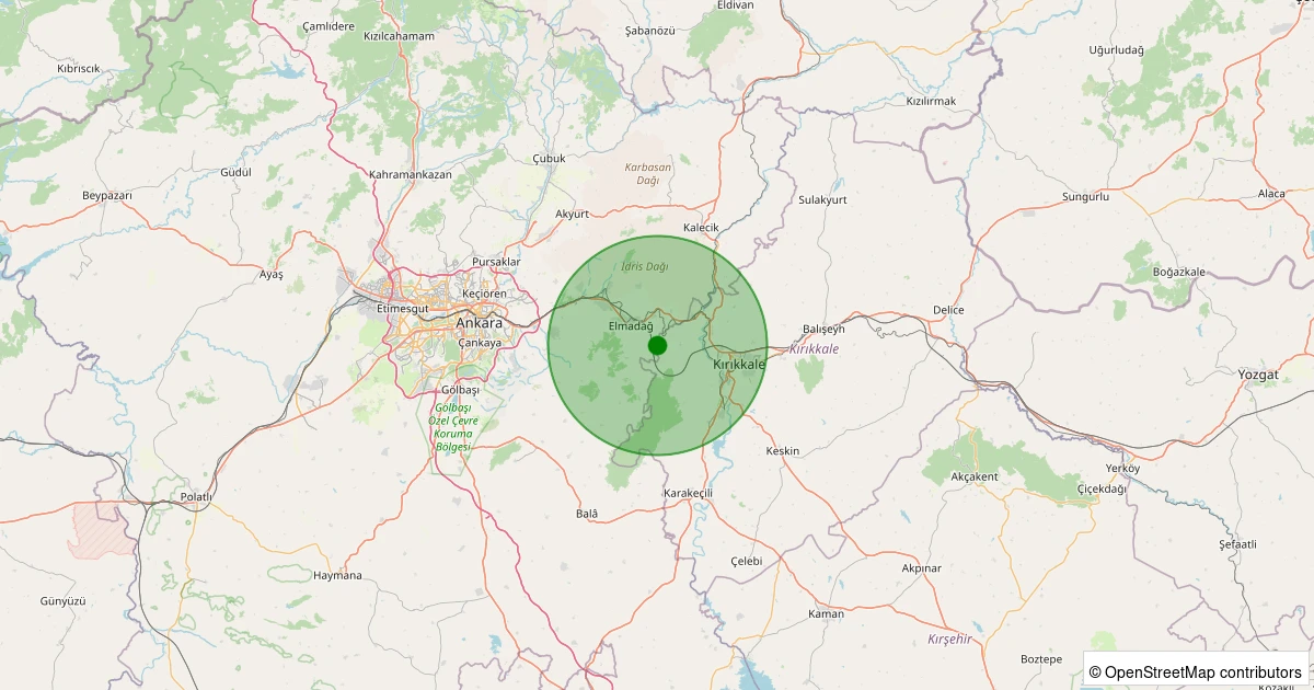 05 Kasım 2025 saat 03:26 - Elmadağ - Edige-Merkez - 1.20ml depreminin harita gösterimi