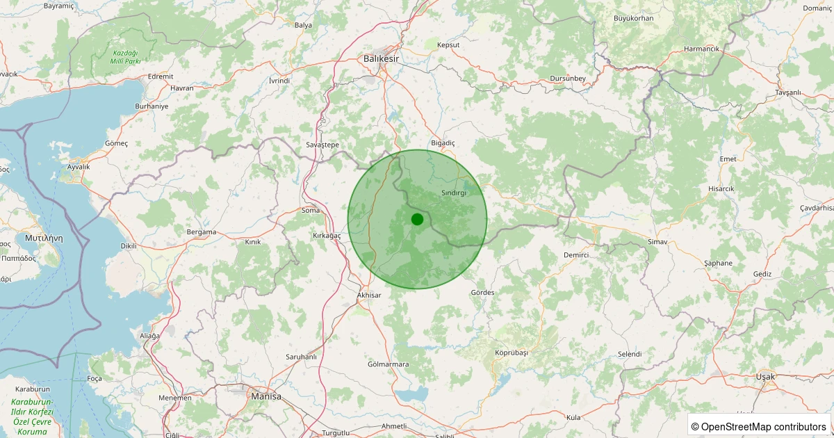 05 Kasım 2025 saat 09:38 - Akhisar - 1.20ml depreminin harita gösterimi