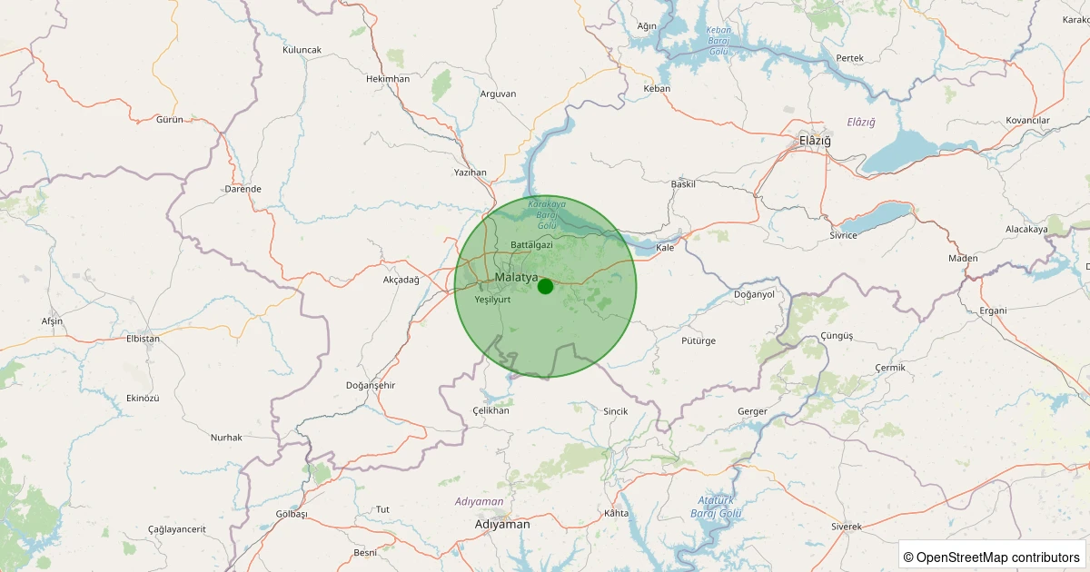 05 Kasım 2025 saat 12:28 - Battalgazi - Çamurlu Köyü - 1.10ml depreminin harita gösterimi