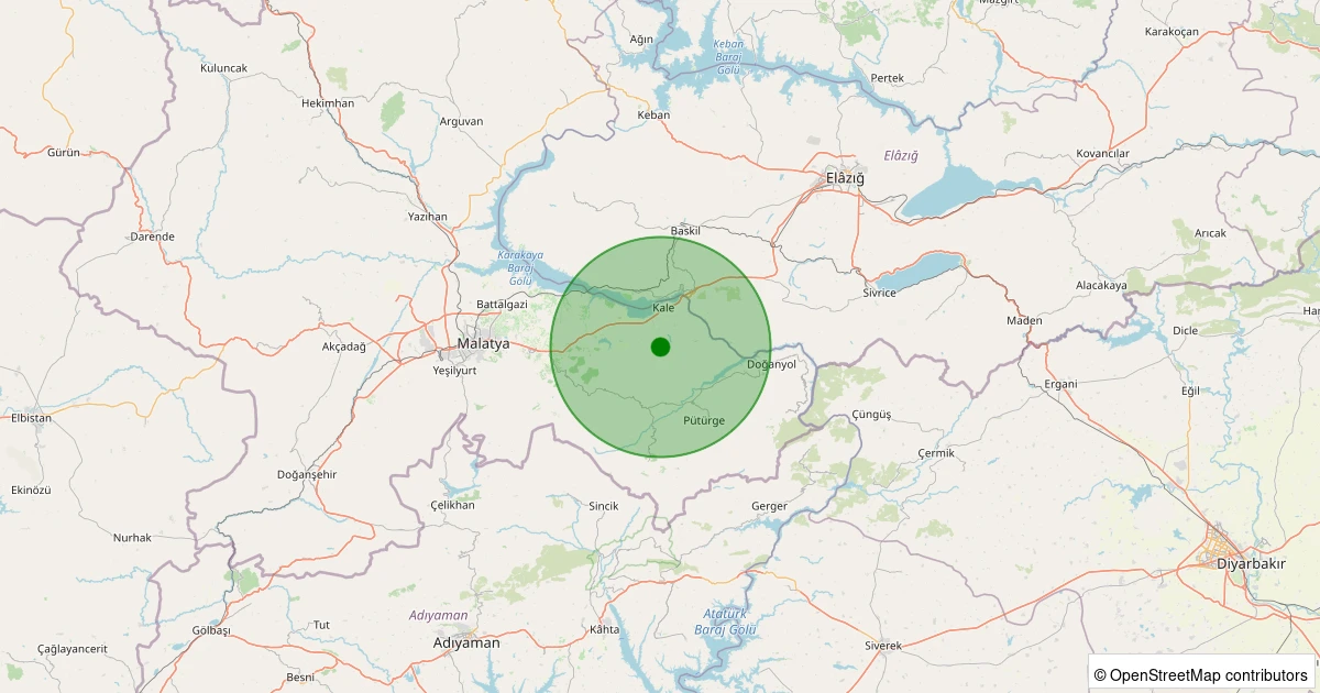 05 Kasım 2025 saat 21:11 - Kale - Çanakçı Köyü - 0.80ML depreminin harita gösterimi