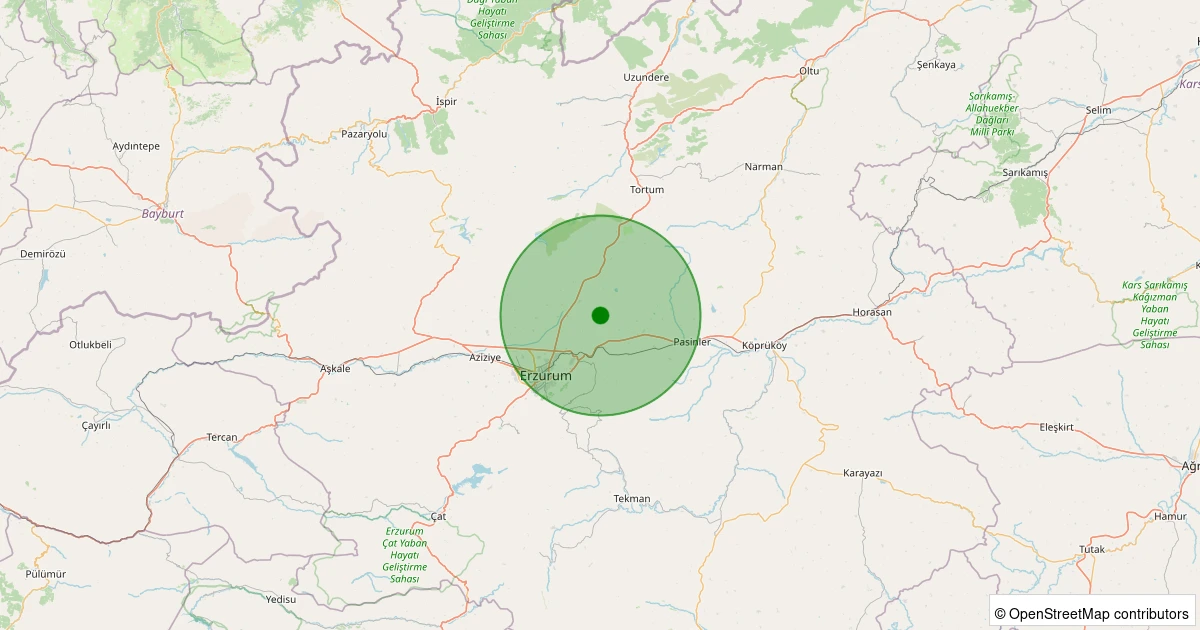 06 Kasım 2025 saat 03:51 - Pasinler - Küçüktüy - 1.20ml depreminin harita gösterimi