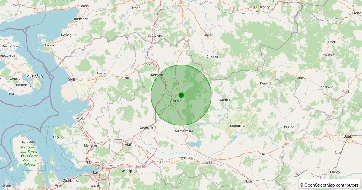 06 Kasım 2025 saat 09:11 - Akhisar - Karasonya Köyü - 1.40ml depreminin harita gösterimi