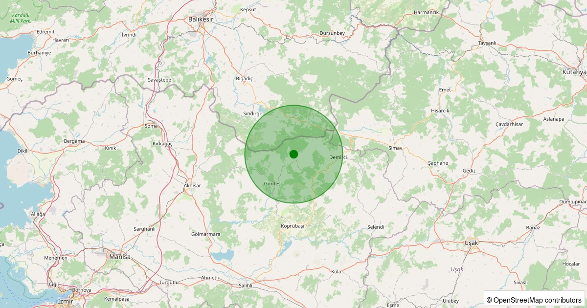 06 Kasım 2025 saat 11:12 - Gördes - 1.40ml depreminin harita gösterimi