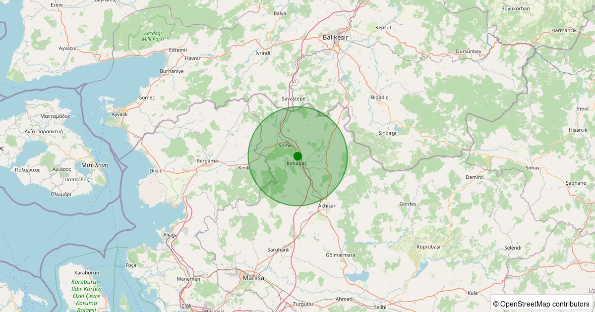 06 Kasım 2025 saat 11:36 - Kırkağaç - Şaireşref - 1.60ml depreminin harita gösterimi