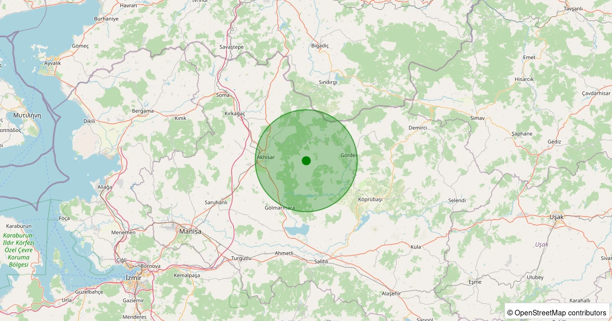 06 Kasım 2025 saat 11:28 - Akhisar - 1.40ml depreminin harita gösterimi