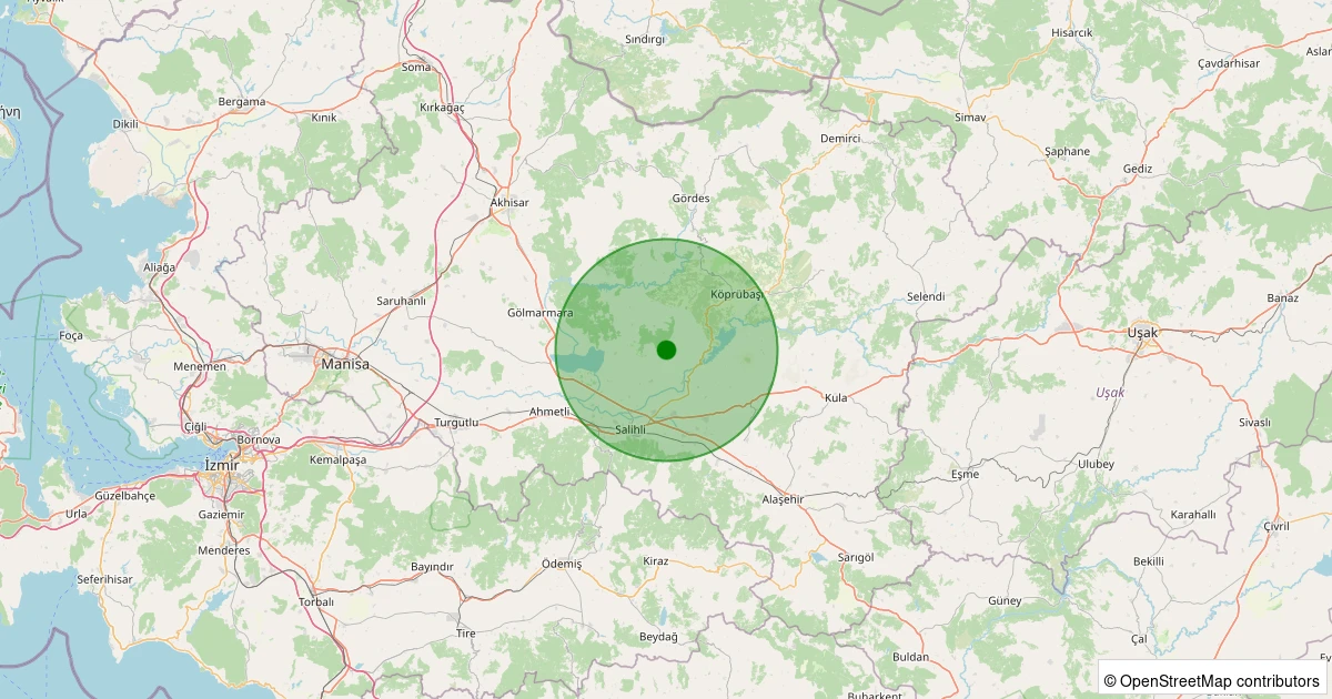 06 Kasım 2025 saat 15:13 - Salihli - Gökçeköy - 0.80ML depreminin harita gösterimi