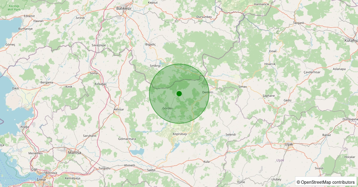 06 Kasım 2025 saat 16:29 - Gördes - 1.40ml depreminin harita gösterimi