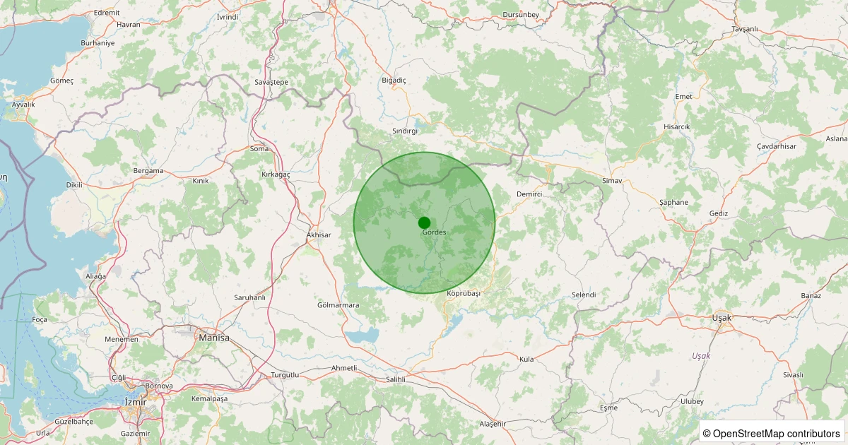 06 Kasım 2025 saat 16:44 - Gördes - Uzunçam - 1.40ml depreminin harita gösterimi