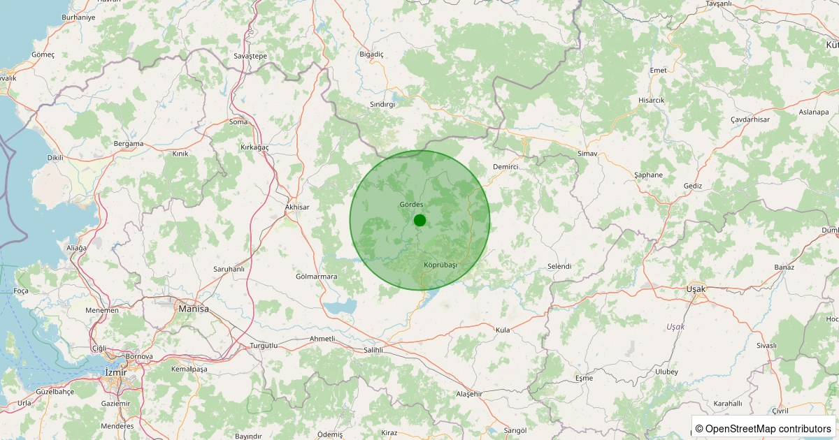 06 Kasım 2025 saat 20:01 - Gördes - Deliler - 2.20ml depreminin harita gösterimi