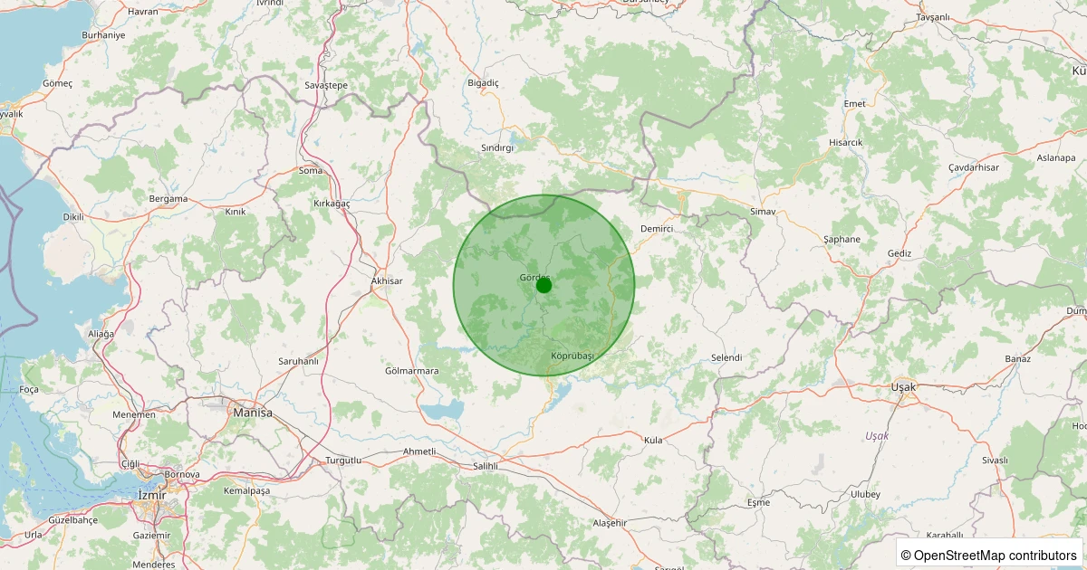 07 Kasım 2025 saat 03:43 - Gördes - Beşeylül - 1.00ml depreminin harita gösterimi