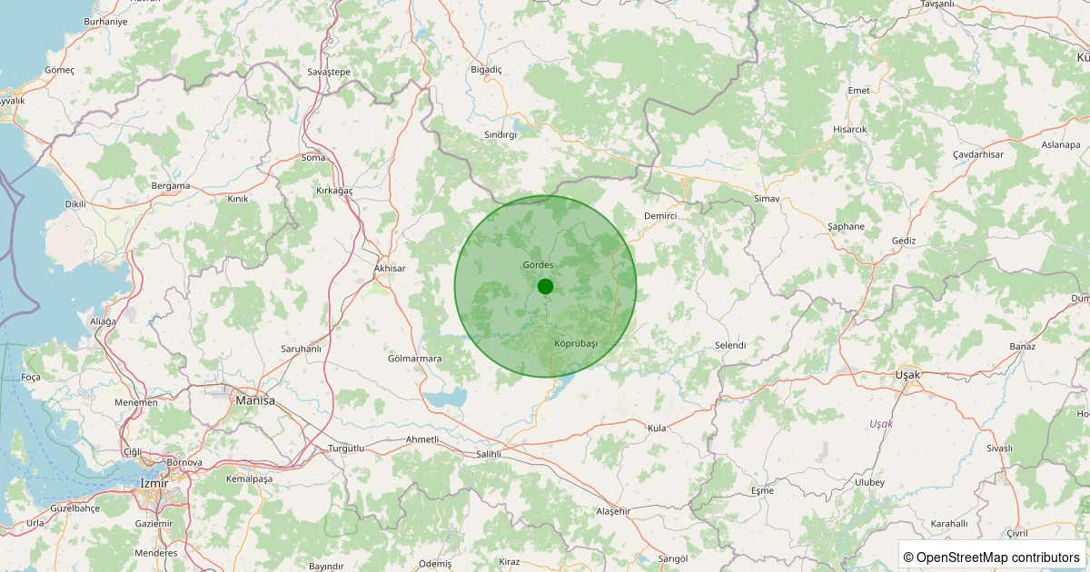 07 Kasım 2025 saat 06:20 - Gördes - Kurtuluş - 1.40ml depreminin harita gösterimi