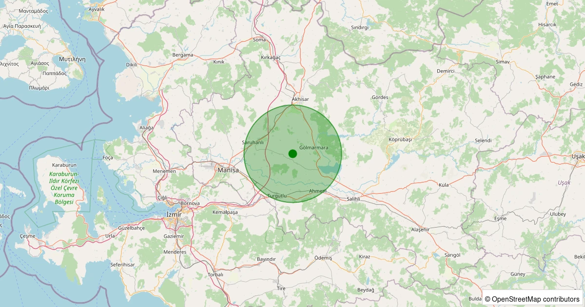 07 Kasım 2025 saat 07:17 - Saruhanlı - Büyükbelen - 2.00ml depreminin harita gösterimi