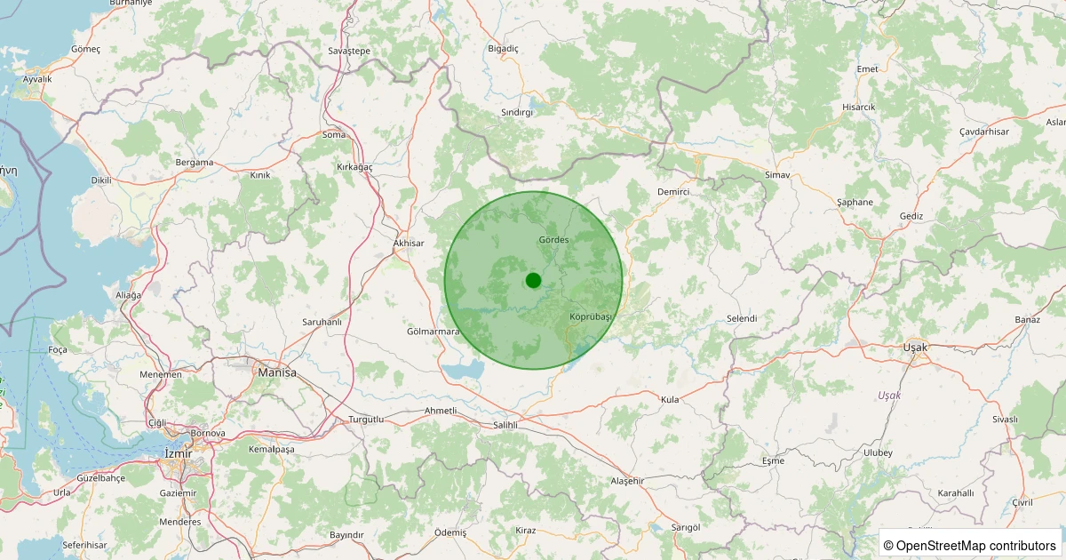 07 Kasım 2025 saat 08:45 - Gördes - 1.60ml depreminin harita gösterimi