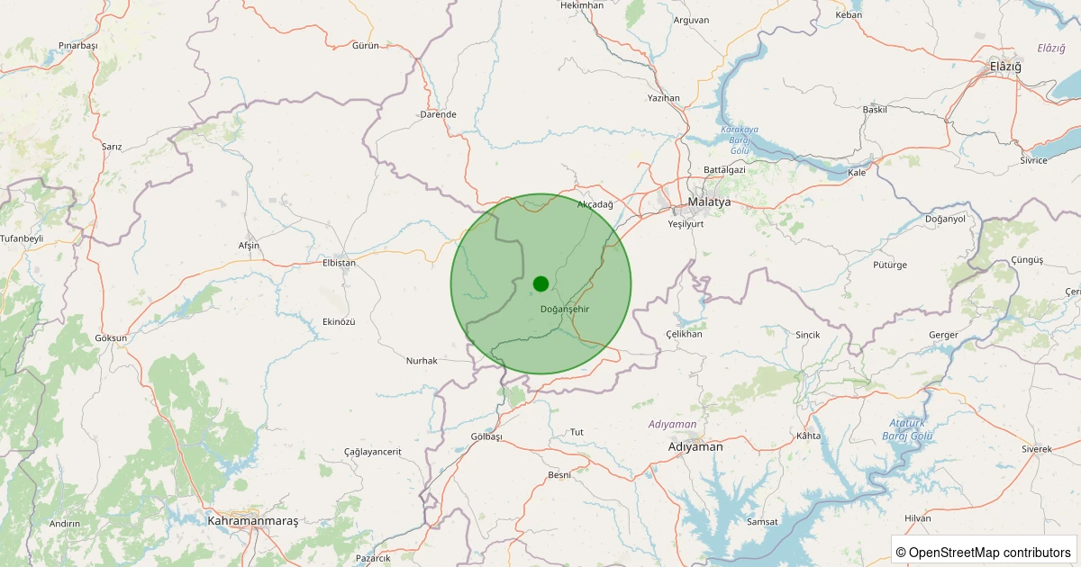 07 Kasım 2025 saat 09:49 - Doğanşehir - Çavuşlu - 1.30ml depreminin harita gösterimi