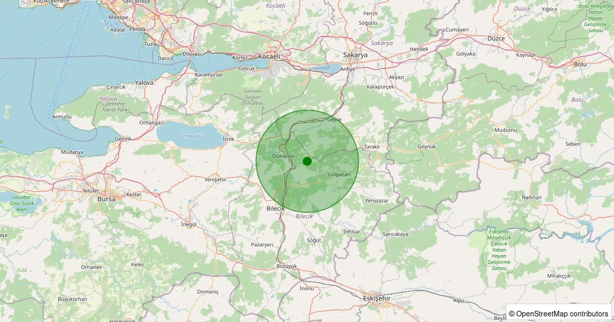 07 Kasım 2025 saat 10:02 - Geyve - Sekiharman - 1.60ml depreminin harita gösterimi