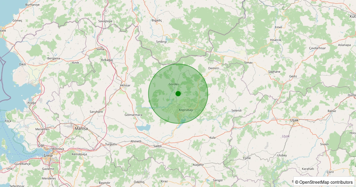 07 Kasım 2025 saat 11:40 - Gördes - Karakeçili - 2.10ml depreminin harita gösterimi