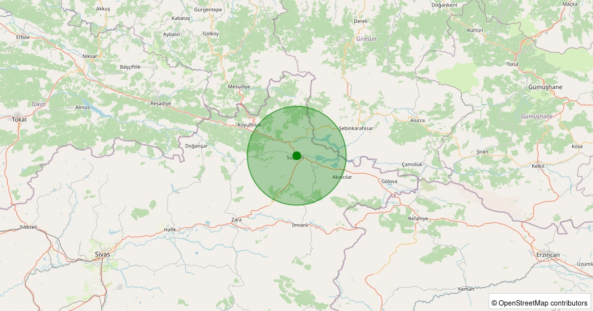 07 Kasım 2025 saat 11:35 - Suşehri - Kemalpaşa - 1.10ml depreminin harita gösterimi
