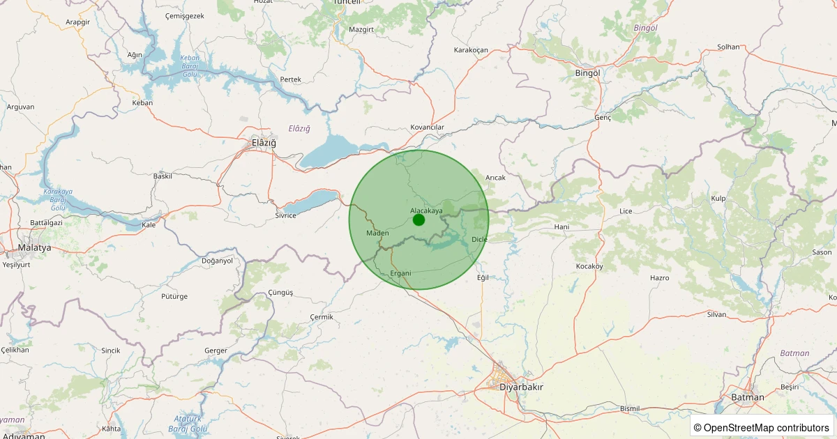 07 Kasım 2025 saat 12:04 - Alacakaya - Güleman - 1.10ml depreminin harita gösterimi