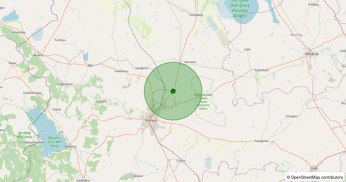 07 Kasım 2025 saat 12:53 - Selçuklu - Karaömerler Köyü - 0.90ML depreminin harita gösterimi