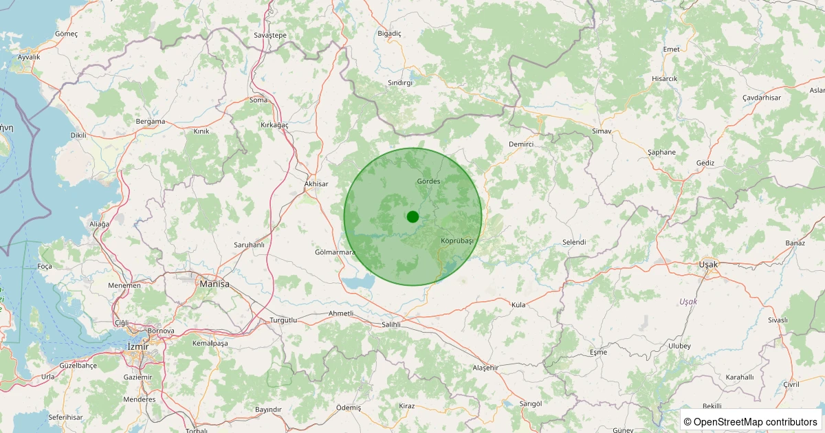 07 Kasım 2025 saat 10:59 - Gördes - 1.10ml depreminin harita gösterimi