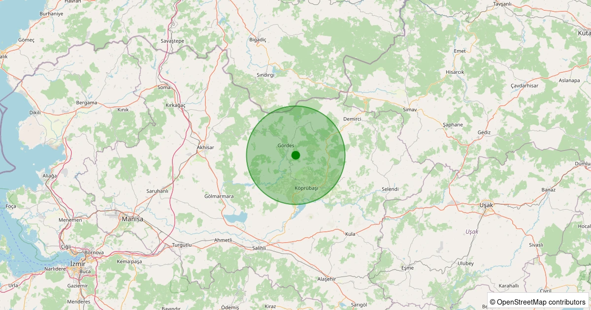 07 Kasım 2025 saat 14:04 - Gördes - Kaşıkçı - 1.50ml depreminin harita gösterimi