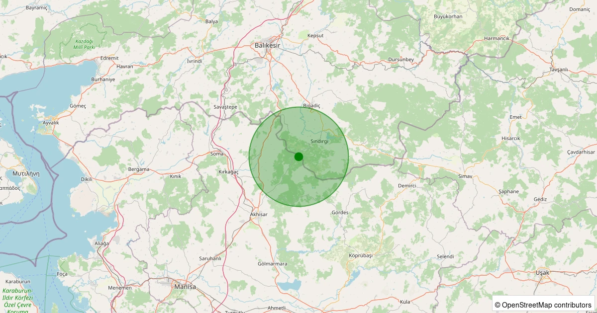 07 Kasım 2025 saat 15:33 - Akhisar - 1.30ml depreminin harita gösterimi