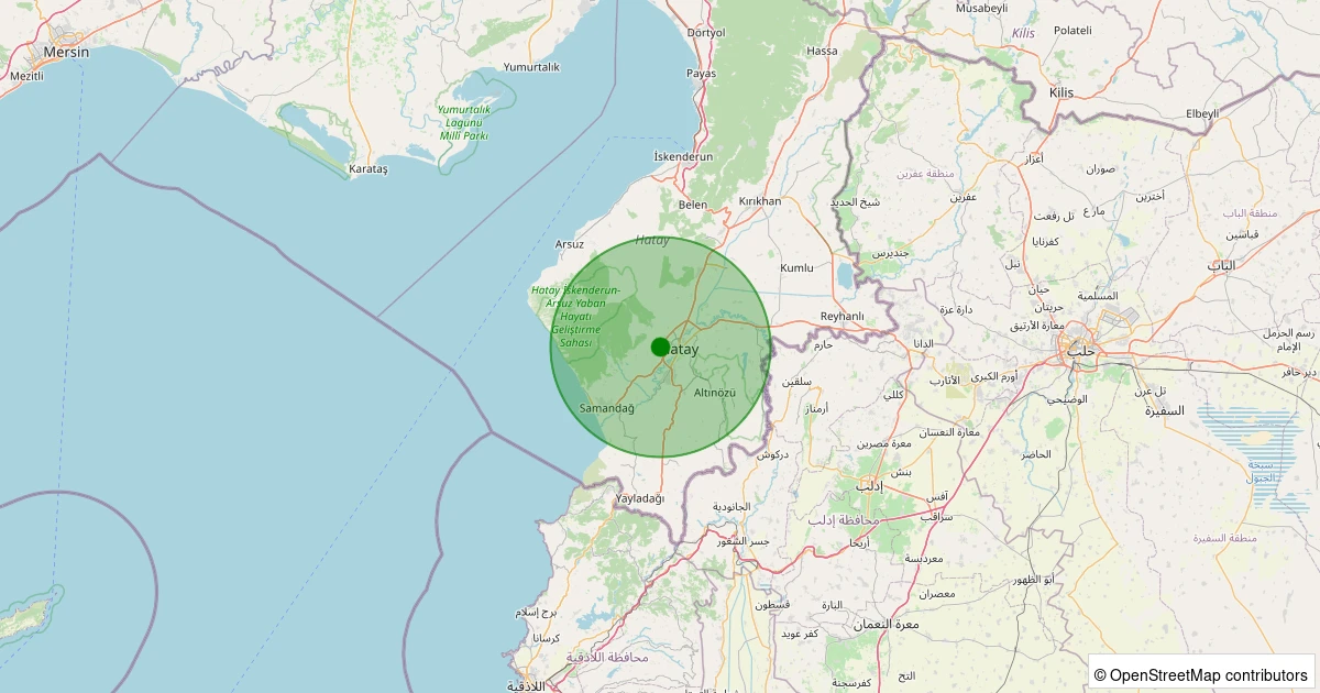 07 Kasım 2025 saat 15:35 - Defne - Gazipaşa - 3.60ml depreminin harita gösterimi