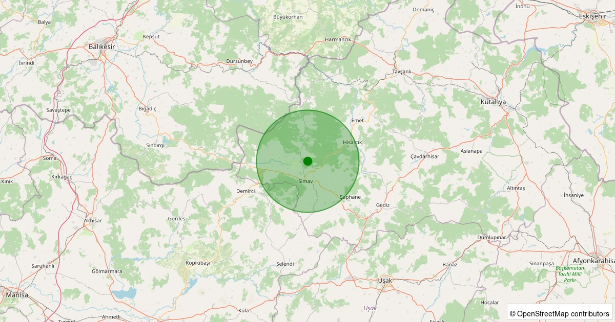 07 Kasım 2025 saat 16:26 - Simav - Naşa/Fatih - 0.70ml depreminin harita gösterimi