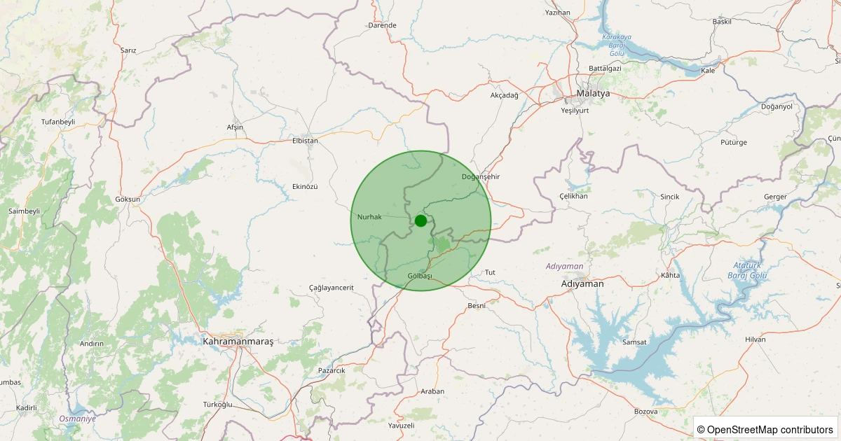 07 Kasım 2025 saat 20:24 - Doğanşehir - Bıçakçı - 1.20ml depreminin harita gösterimi
