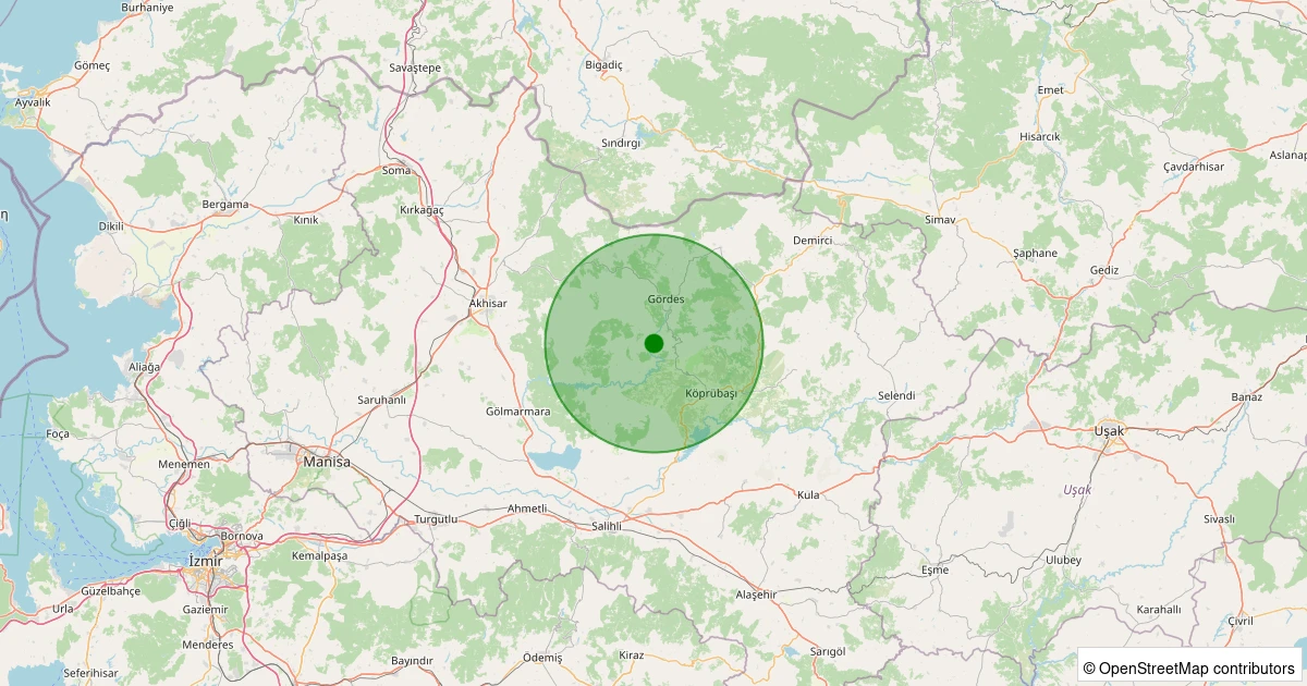 08 Kasım 2025 saat 01:09 - Gördes - Bayat - 1.10ml depreminin harita gösterimi