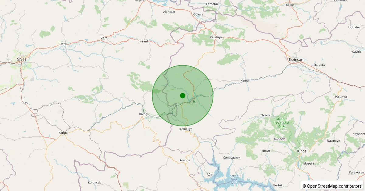 08 Kasım 2025 saat 06:33 - İliç - Fatih - 1.40ml depreminin harita gösterimi