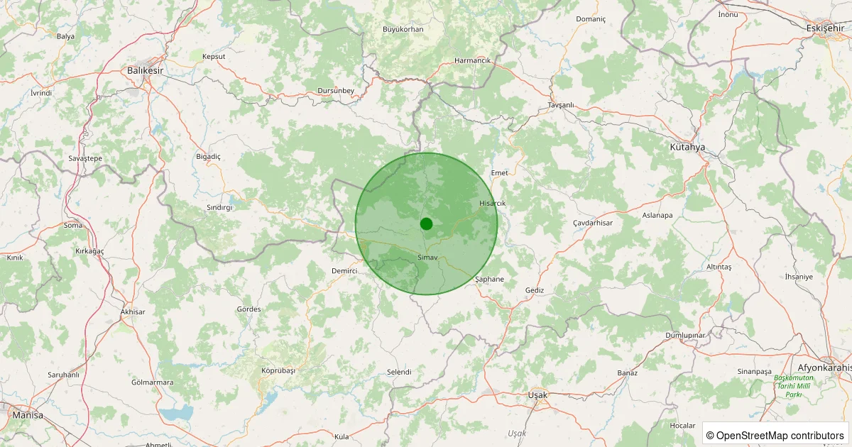 09 Ekim 2025 saat 03:49 - Simav - Eğirler Köyü - 1.10ml depreminin harita gösterimi