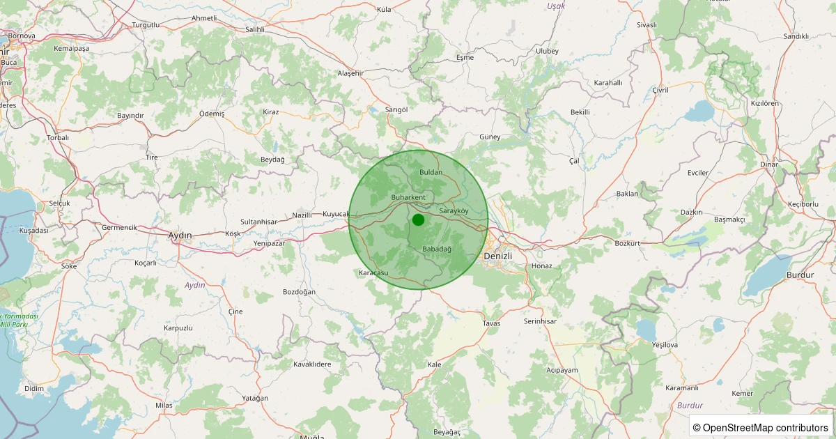 08 Kasım 2025 saat 12:57 - Sarayköy - Tekke Köyü - 2.00ml depreminin harita gösterimi