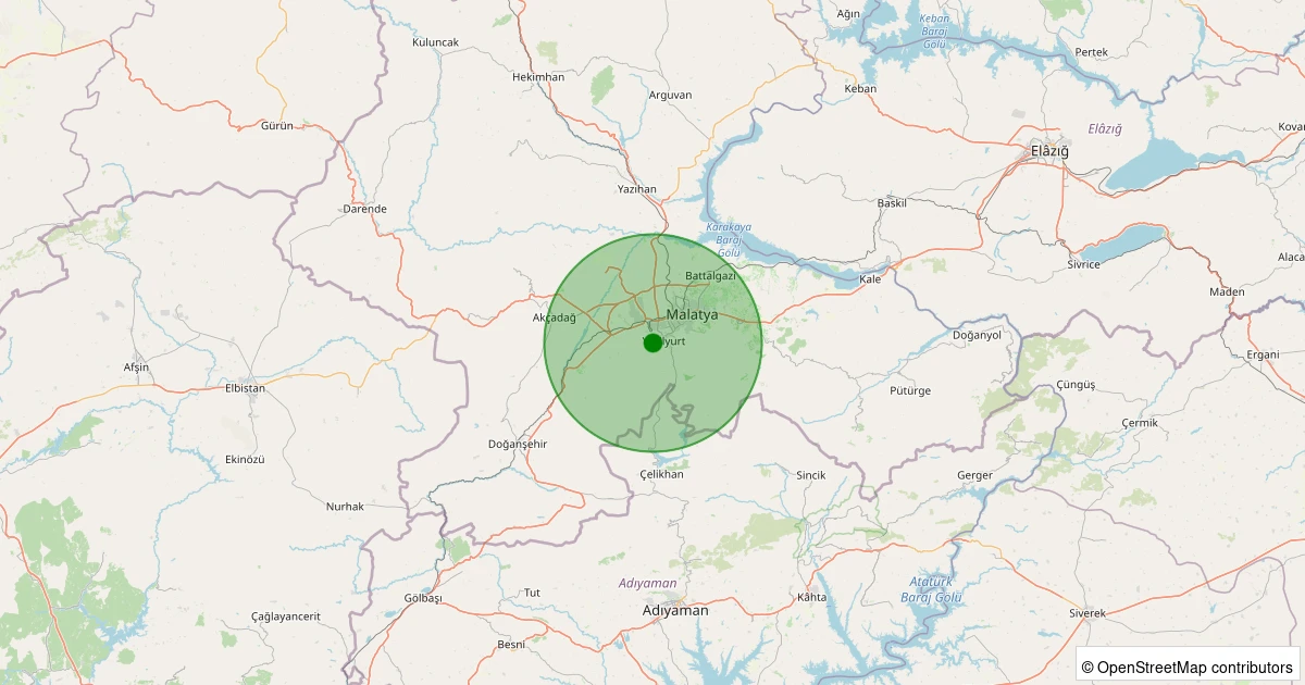 08 Kasım 2025 saat 15:41 - Yeşilyurt - Mollakasım - 1.60ml depreminin harita gösterimi