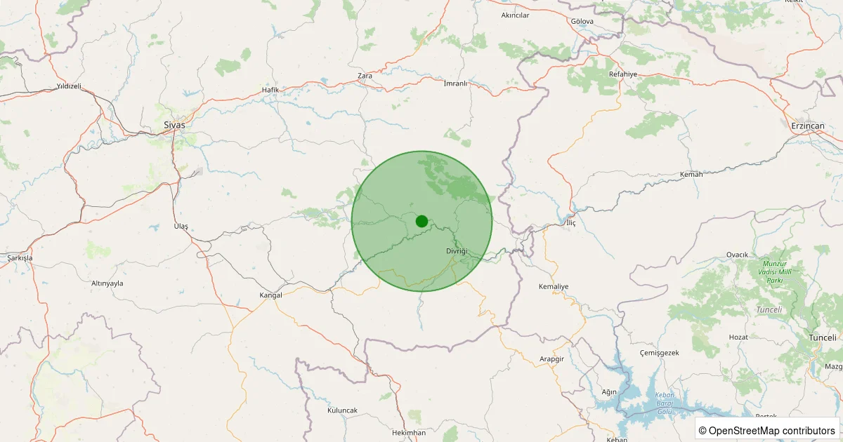 09 Ekim 2025 saat 06:17 - Divriği - Yazı Köyü - 1.50ml depreminin harita gösterimi