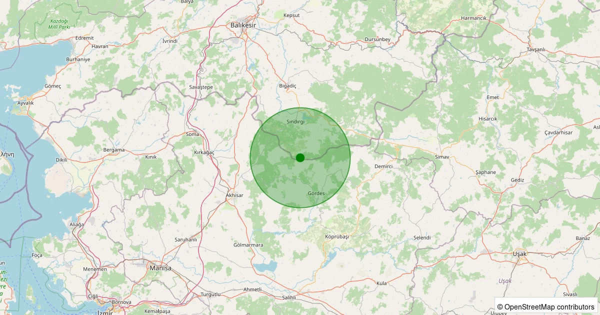 08 Kasım 2025 saat 22:37 - Gördes - 1.20ml depreminin harita gösterimi
