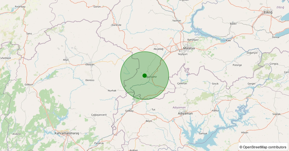 08 Kasım 2025 saat 22:45 - Doğanşehir - Fındık - 1.20ml depreminin harita gösterimi